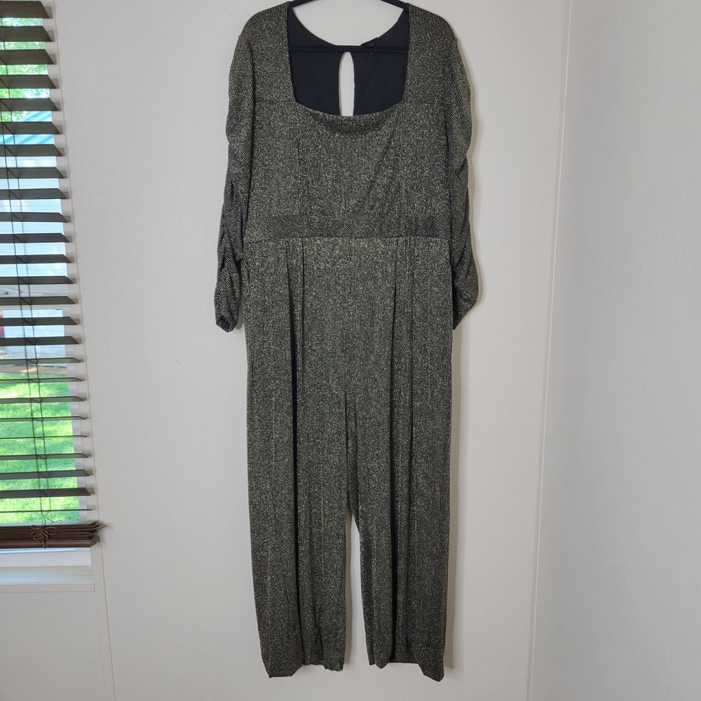 Torrid Metallic‎ Jumpsuit Party Sparkle Ruched Sleeve Plus Size 20